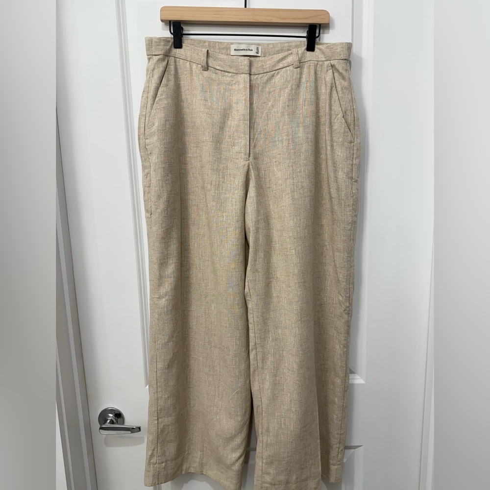 Abercrombie & Fitch Natural Linen Trousers Curve Love